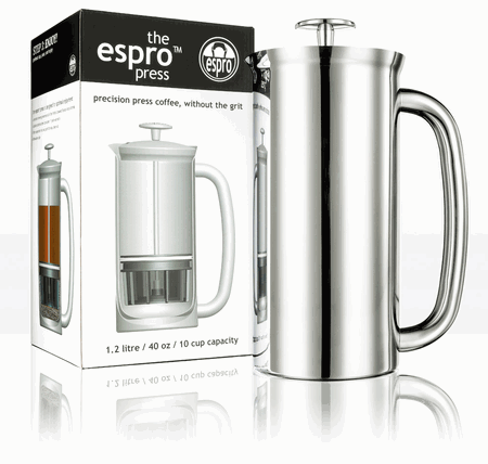 Espro P7 French Press, Stainless Steel, Double Wall, White, 32 oz.