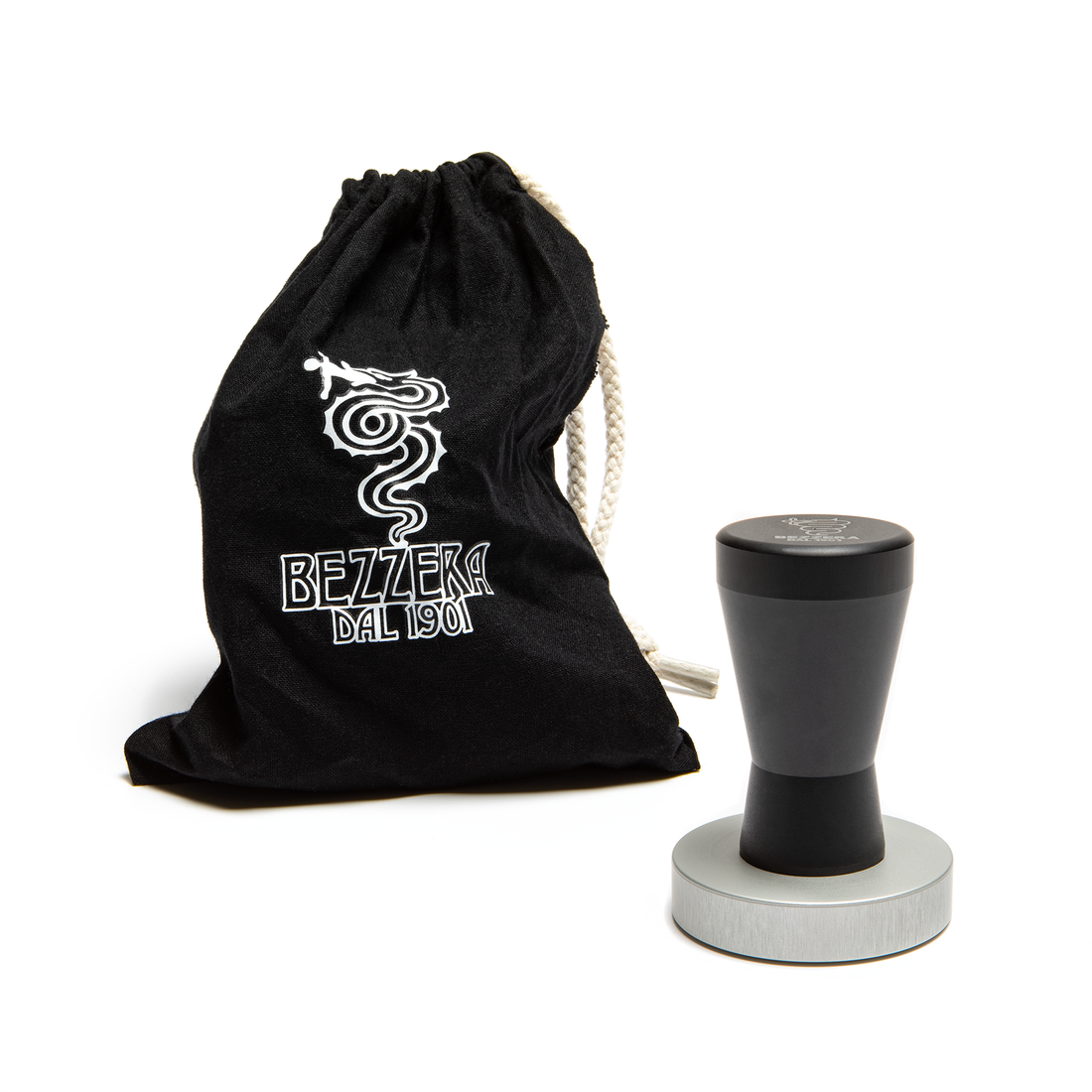 Bezzera Logo Handle Tamper Black with Drawstring Bag || Black