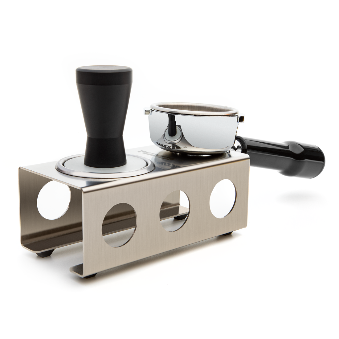 Bezzera Logo Handle Tamper Black on Tamping Station || Black