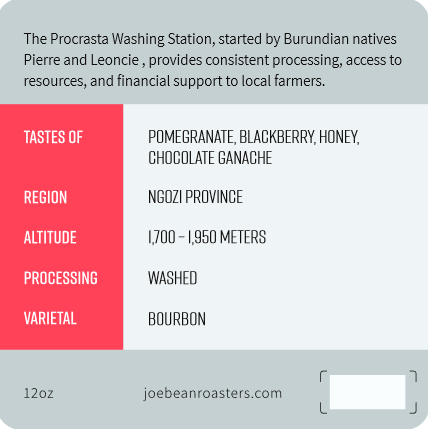 Joe Bean Burundi Nkanda Procasta 12 oz