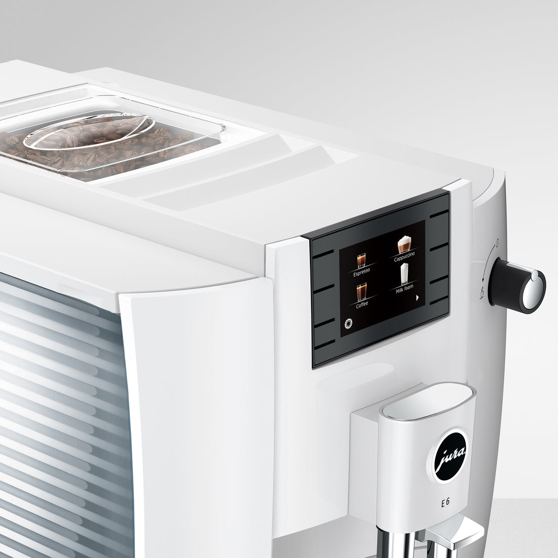 JURA E6 Automatic Espresso Machine in Piano White (NAA)