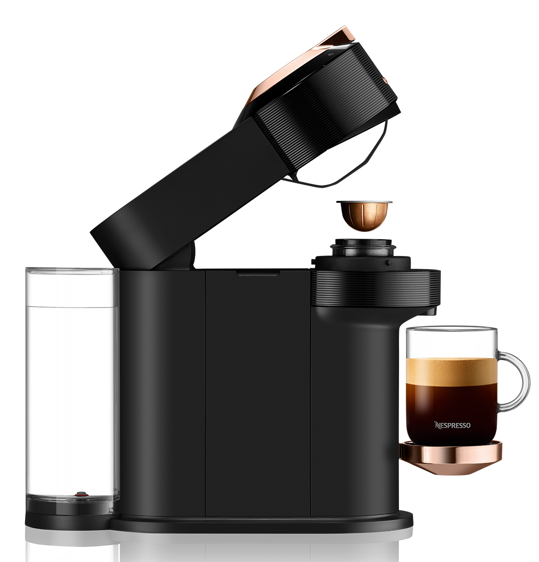 Nespresso Vertuo Next Premium Espresso Machine by DeLonghi with Aeroccino - Black Rose Gold
