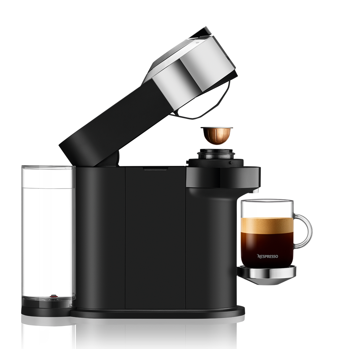 Nespresso Vertuo Next Deluxe Espresso Machine by DeLonghi with Aeroccino - Chrome