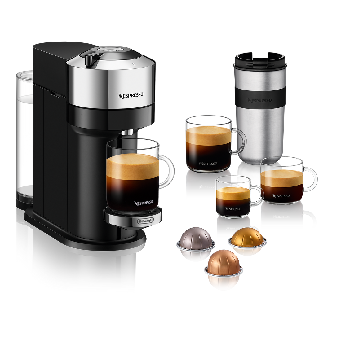Nespresso Vertuo Next Deluxe Espresso Machine by DeLonghi - Chrome