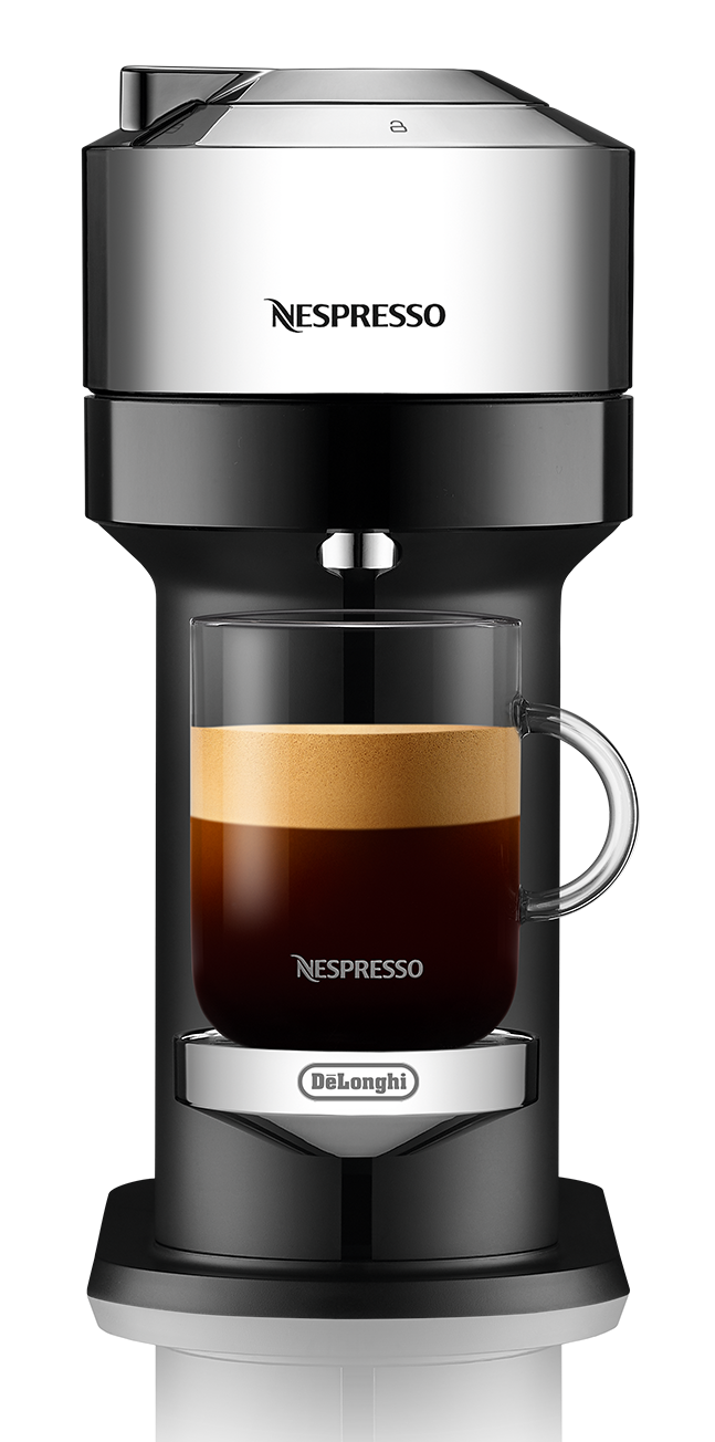 Nespresso Vertuo Next Deluxe Espresso Machine by DeLonghi with Aeroccino - Chrome