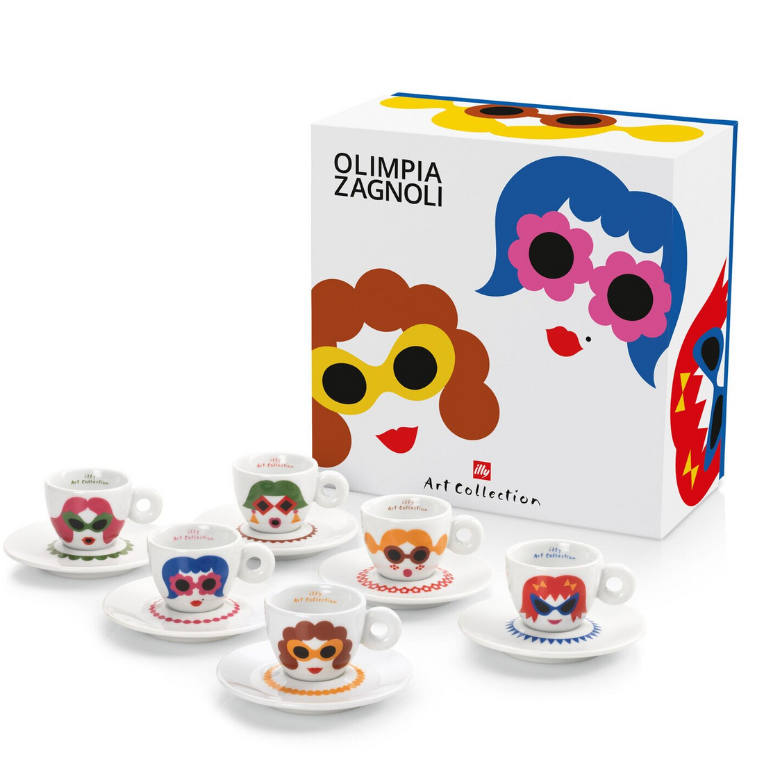 illy Art Collection Olimpia Zagnoli Espresso Cups - Set of 6