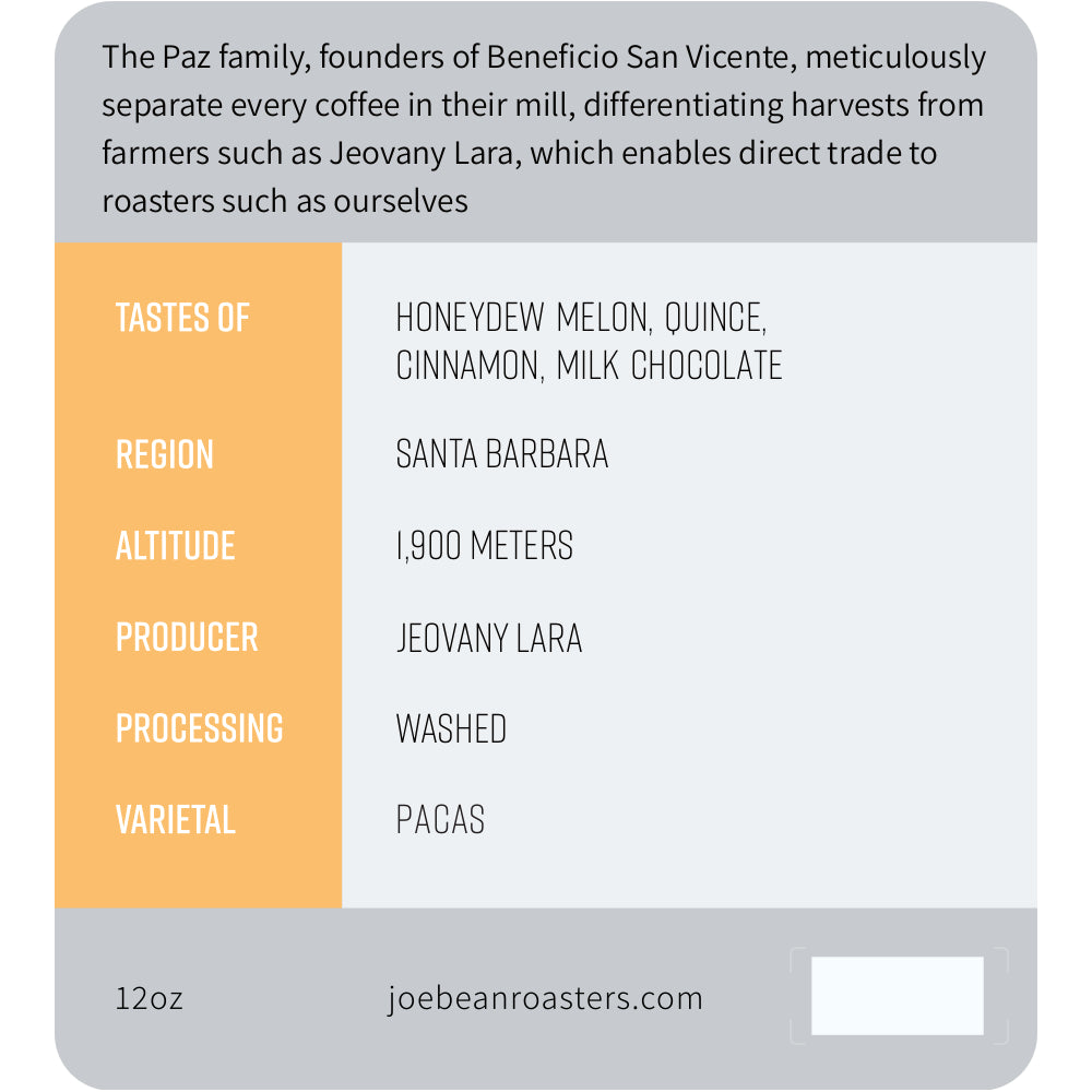 Joe Bean Honduras Jeovany Lara