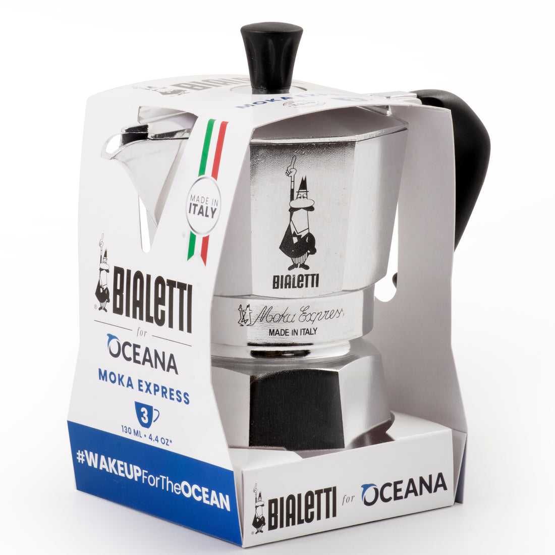 3-Cup Moka Express in Oceana Packaging