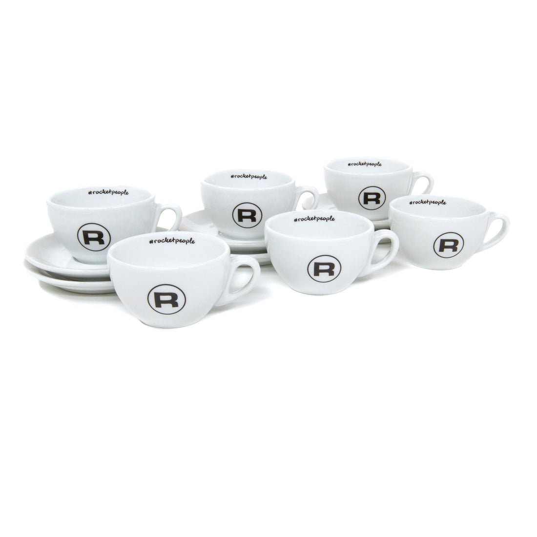 Rocket Espresso 6 Piece Cappuccino Cup and Saucer Set - White