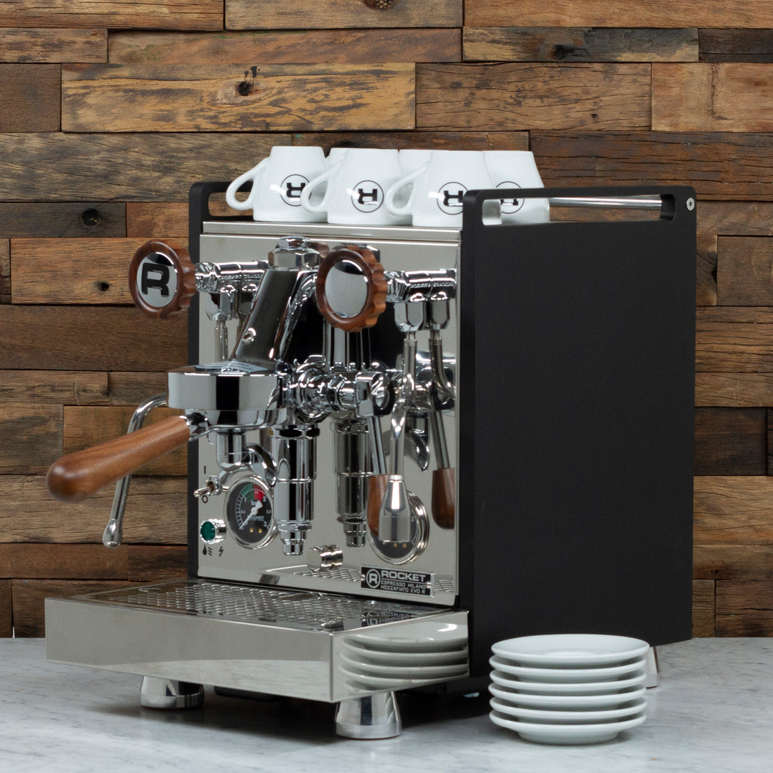 Rocket Espresso 6 Piece Espresso Cup and Saucer Set - White