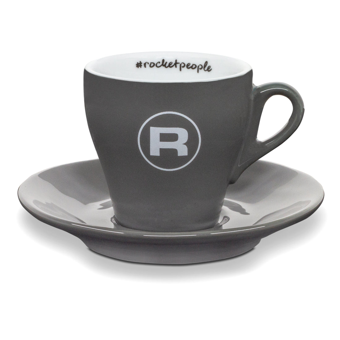 Rocket Espresso 6 Piece Flat White Cup and Saucer Set - Grey
