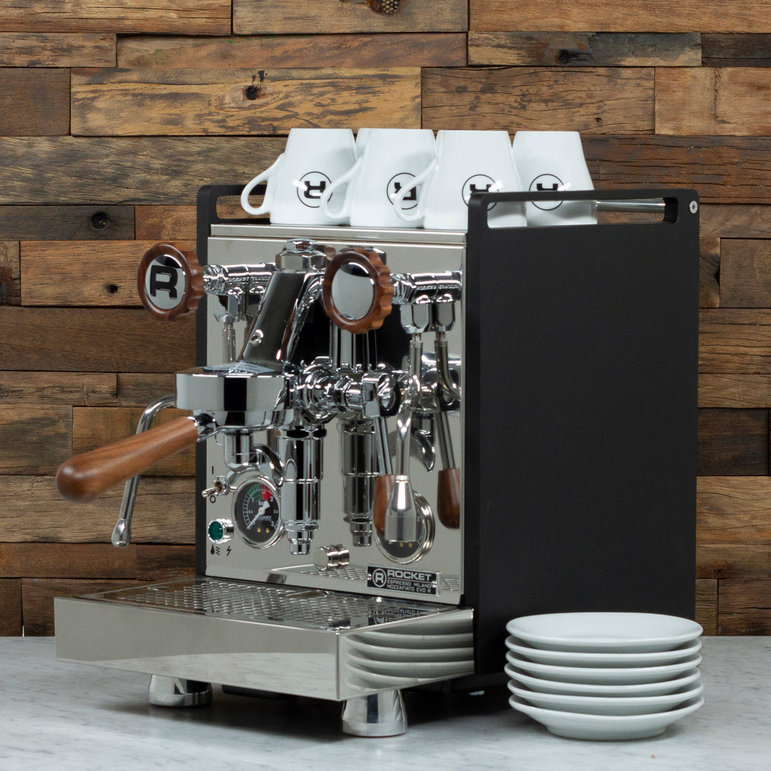 Rocket Espresso 6 Piece Flat White Cup and Saucer Set - White