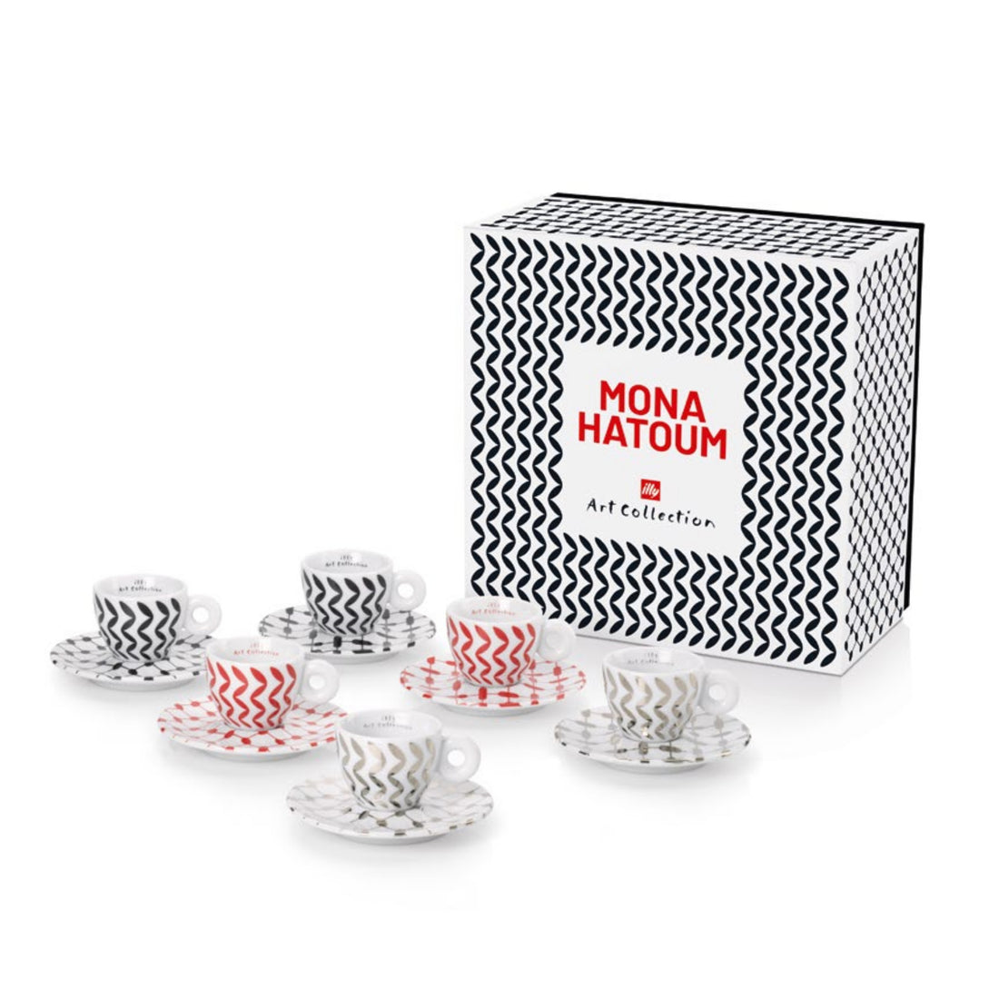 Illy Mona Hatoum Set of 6 Espresso Cups and Saucers
