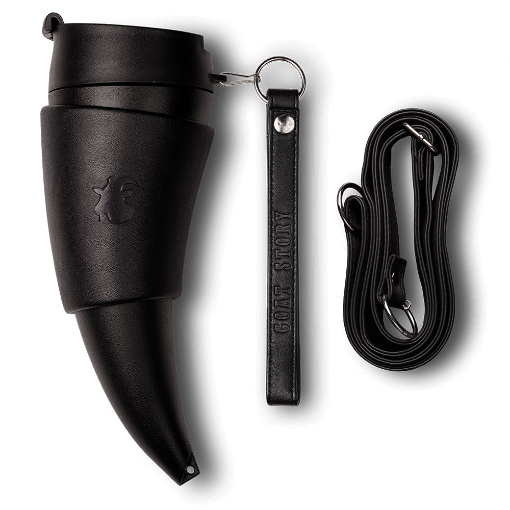 Goat Story Black Leather Goat Mug 16oz