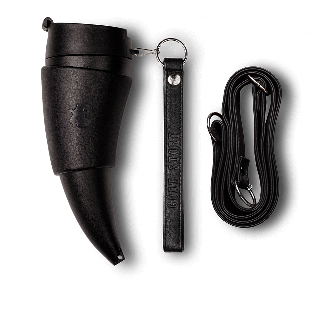 Goat Story Black Leather Goat Mug 12oz