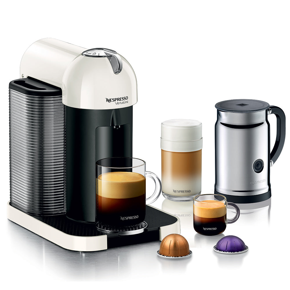 Nespresso VertuoLine in White and Aeroccino Plus