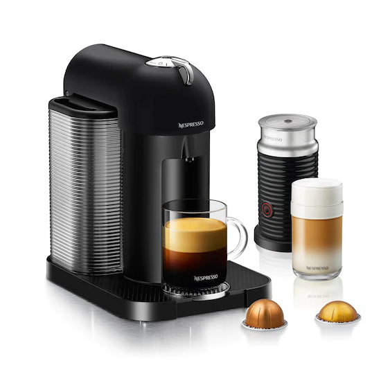 Nespresso VertuoLine in Matte Black and Aeroccino Plus