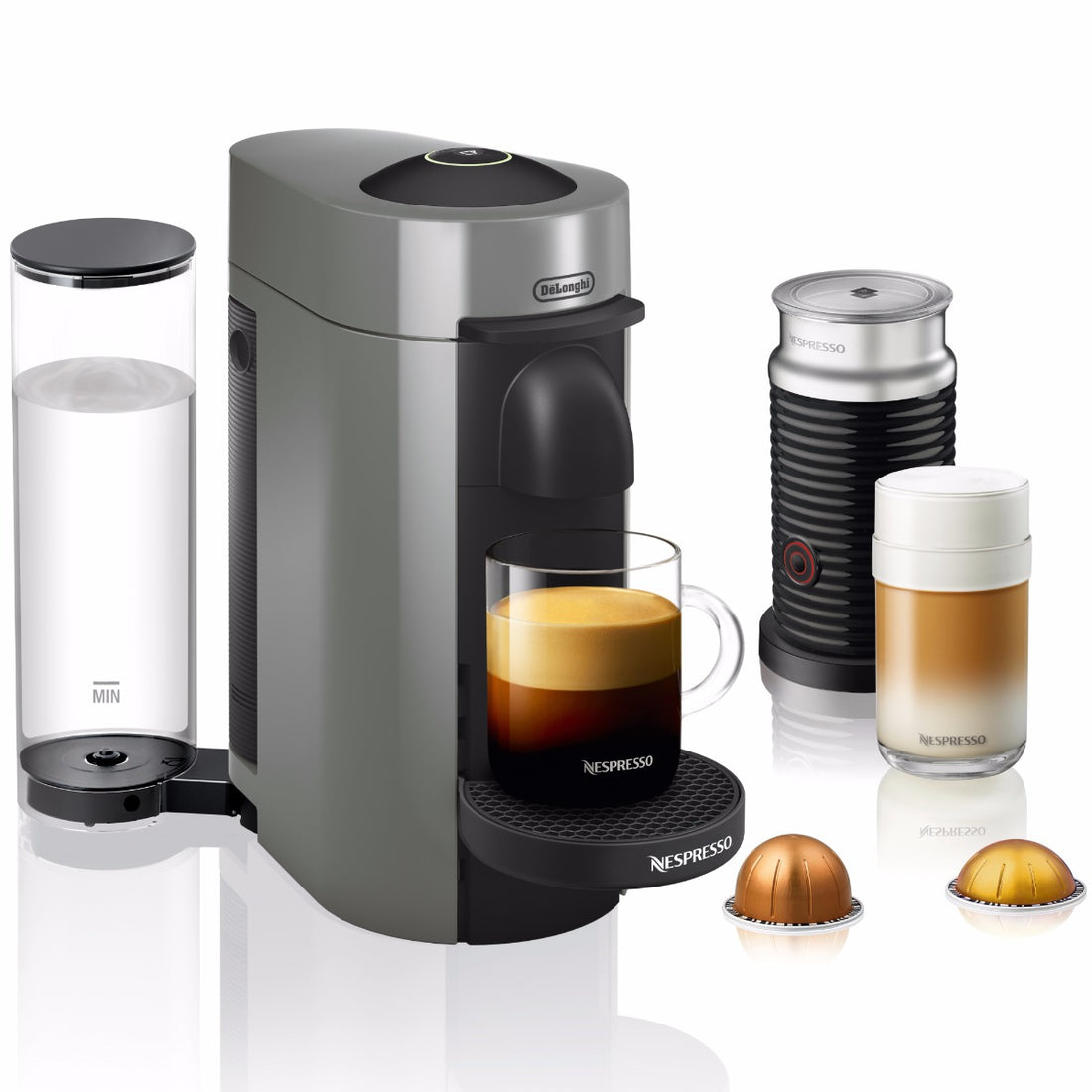 Nespresso VertuoPlus and Aeroccino Bundle in Grey