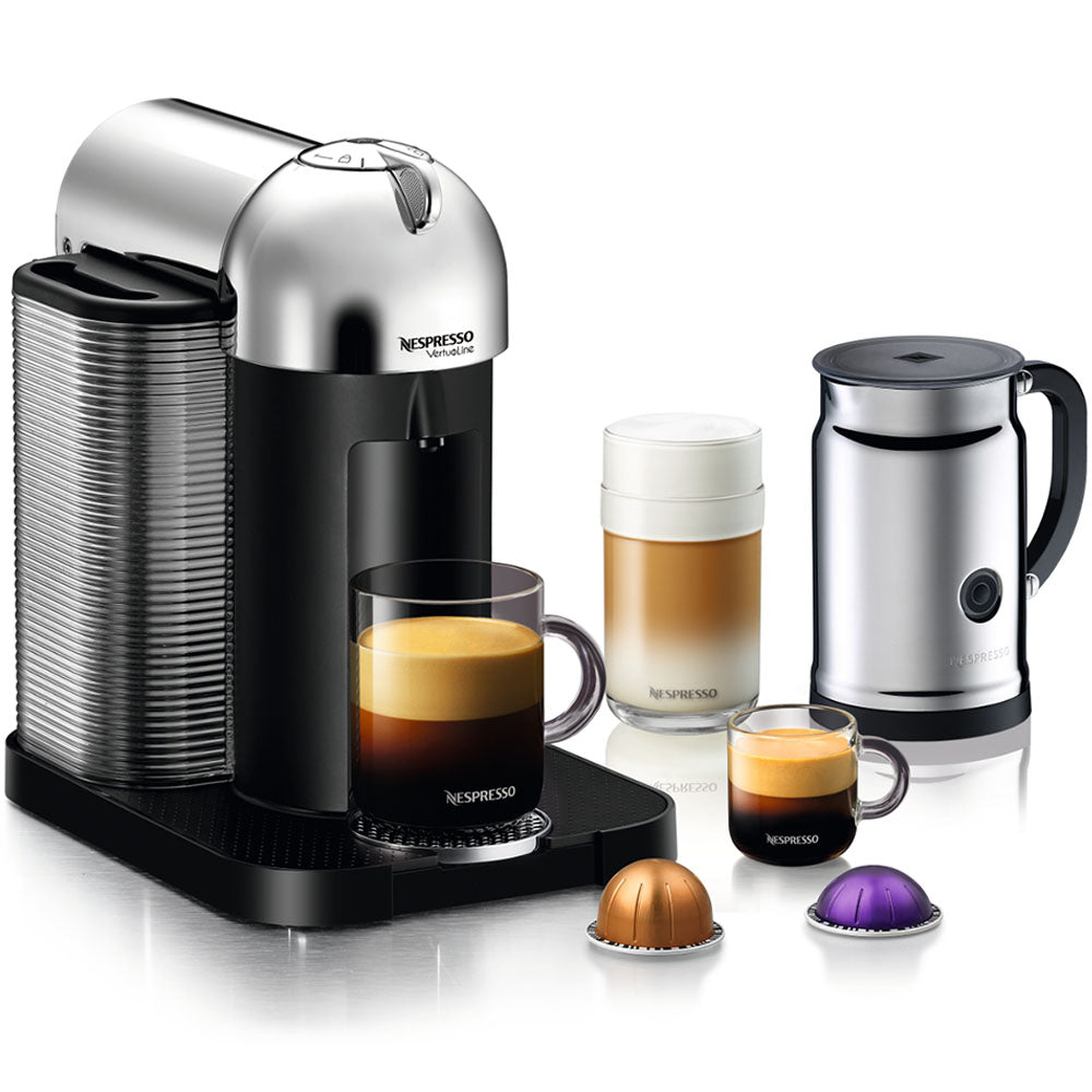 Nespresso VertuoLine in Chrome and Aeroccino Plus