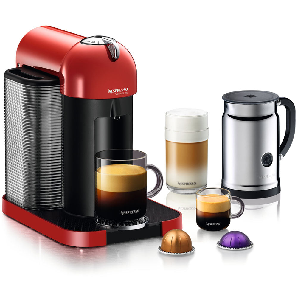 Nespresso VertuoLine in Red and Aeroccino Plus