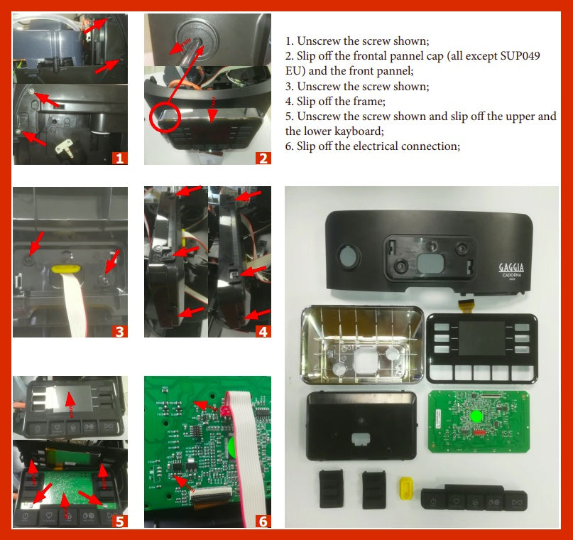 Gaggia Cadorna: Screen, Steam Assembly, and Front Board Replacement