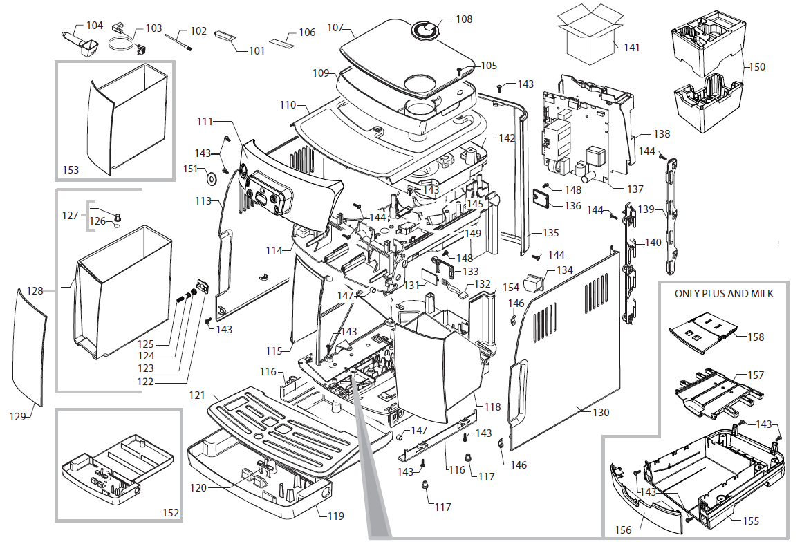 Gaggia Cadorna and Velasca: Micro-Switches and Sensors
