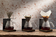 An E&B Lab crafted drip tray, part of a pour over coffee brewing set.