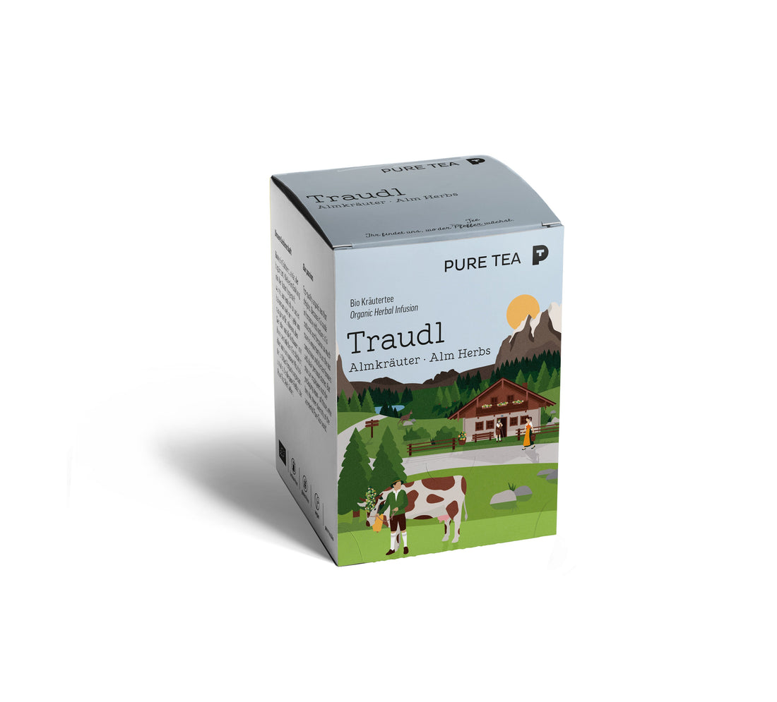 Althaus Pure Tea Traudl Alm Herbs Organic Herbal Tea Box