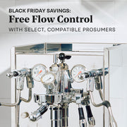 ECM Synchronika II with flow control on a white background, promoting Black Friday savings.
