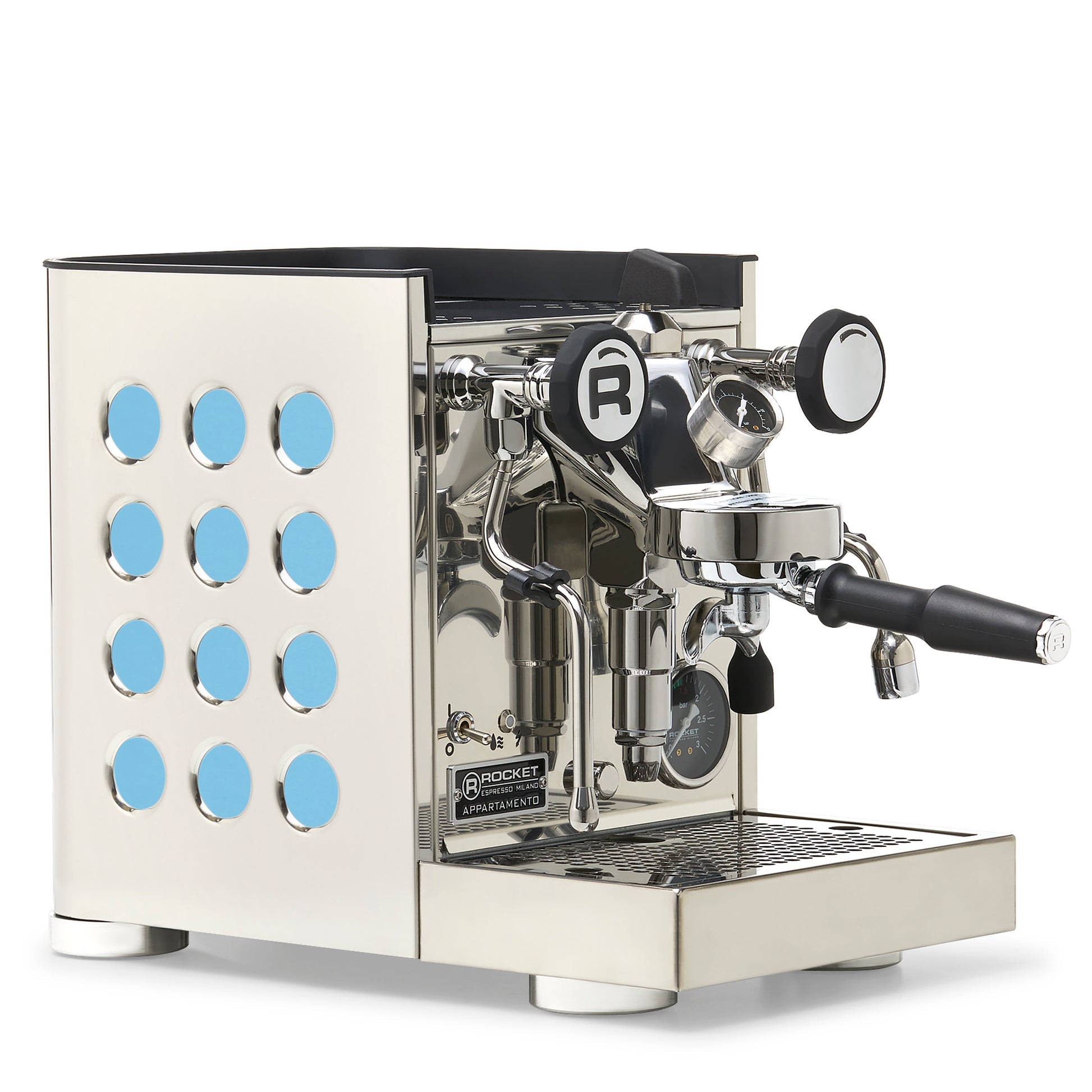 Rocket Espresso Appartamento TCA Espresso Machine - Stainless Steel with Black Stripe