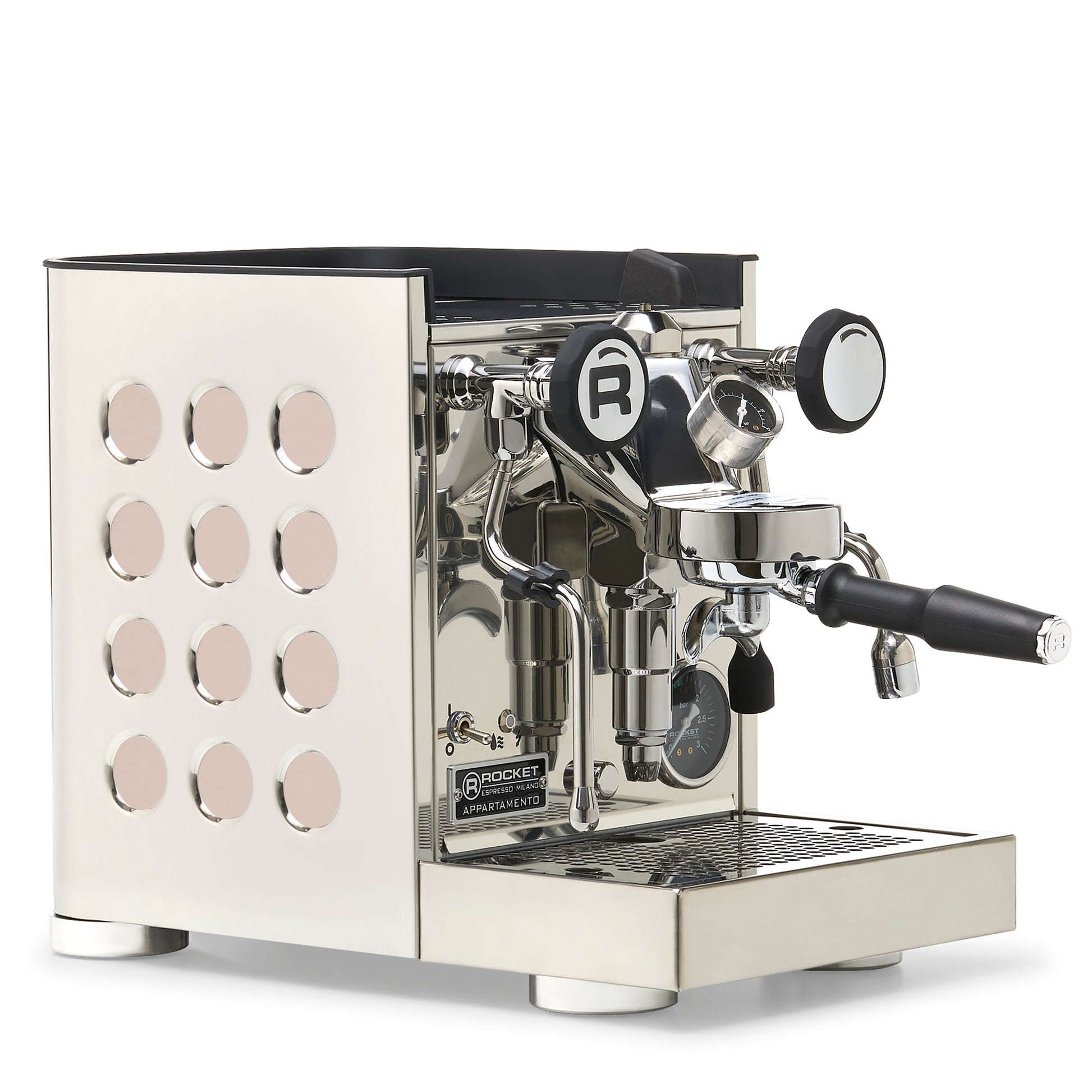 Rocket Espresso Appartamento TCA Espresso Machine - Stainless Steel with Black Stripe