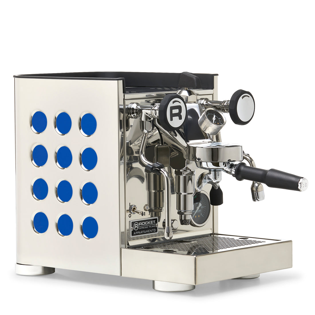 Rocket Espresso Appartamento TCA Espresso Machine - Stainless Steel with White Stripe