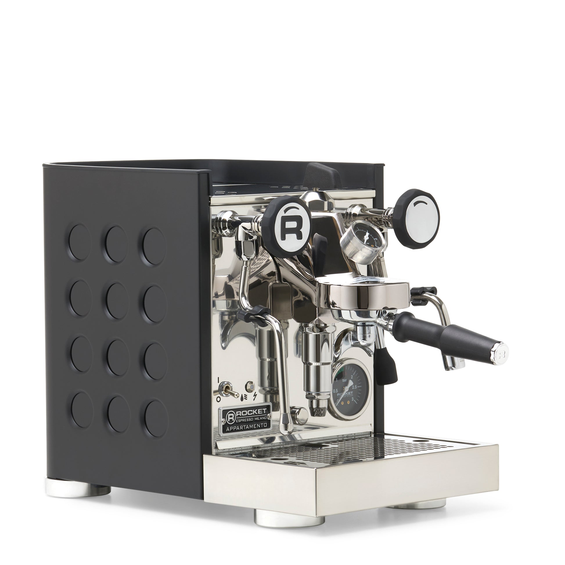 Rocket Espresso Appartamento TCA Espresso Machine - Black with Black Stripe
