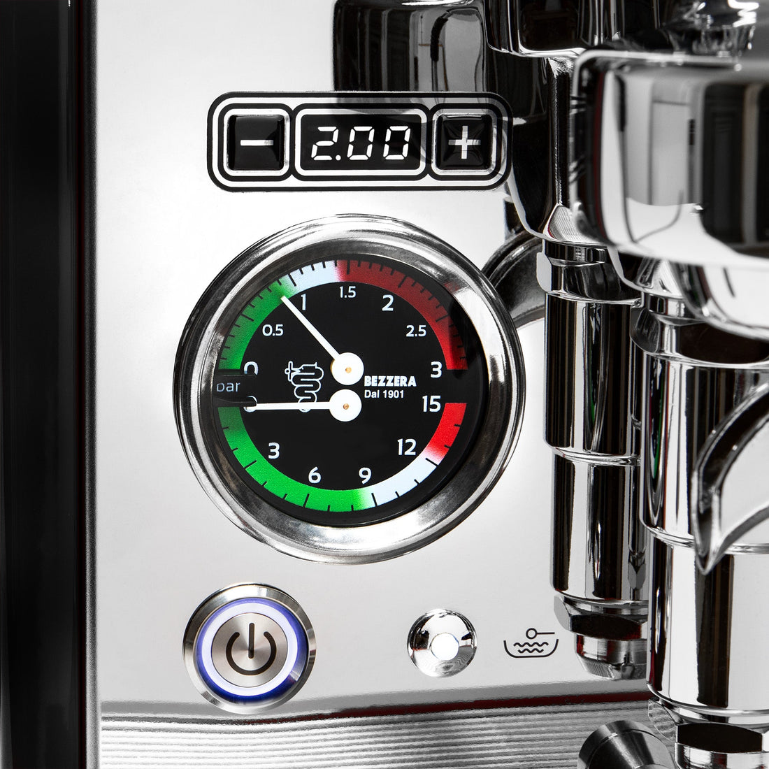 Bezzera Aria PID Espresso Machine with Flow Control - Total Black with Rosewood