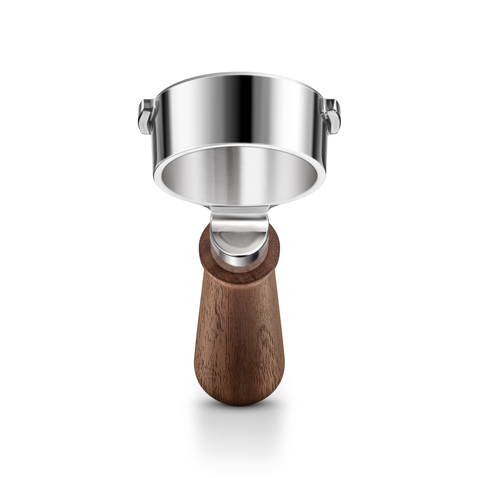 Breville 58mm Wooden Bottomless Portafilter Front || 58mm