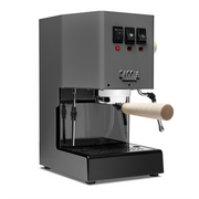 Gaggia Classic Evo Pro Espresso Machine in Industrial Grey with Tiger Maple
