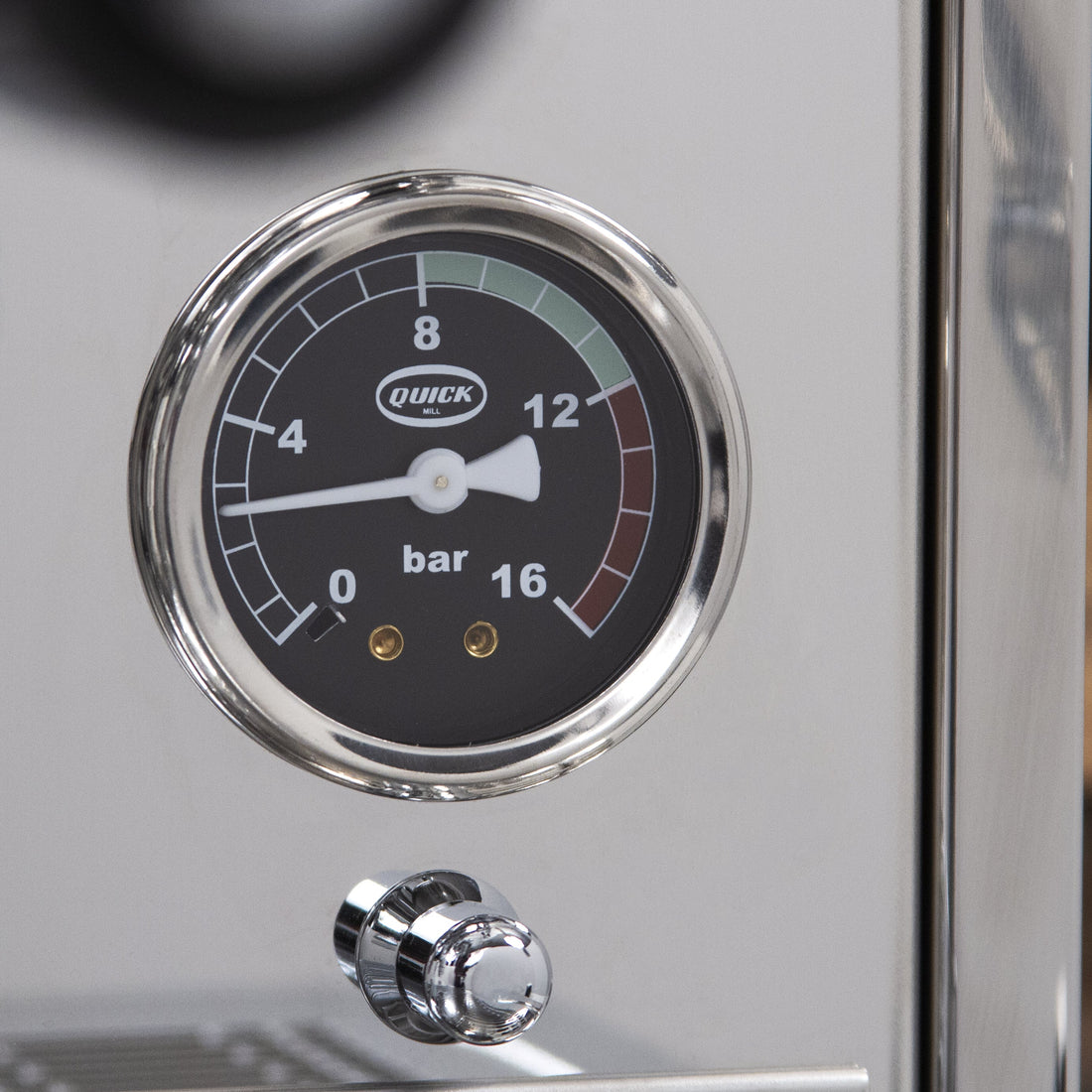Custom black brew pressure gauge.