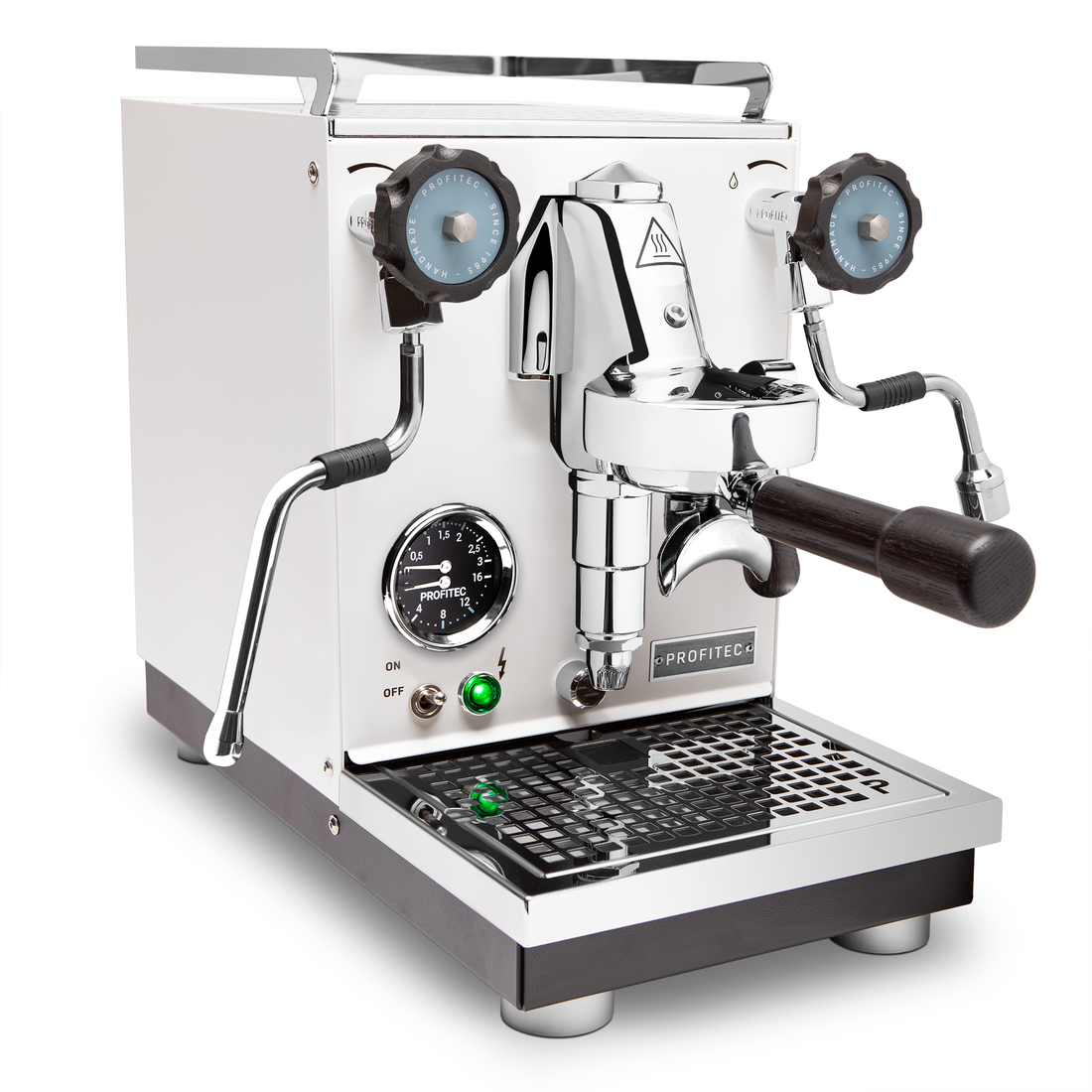 Profitec Pro 400 Espresso Machine in Matte White with Blackened Oak