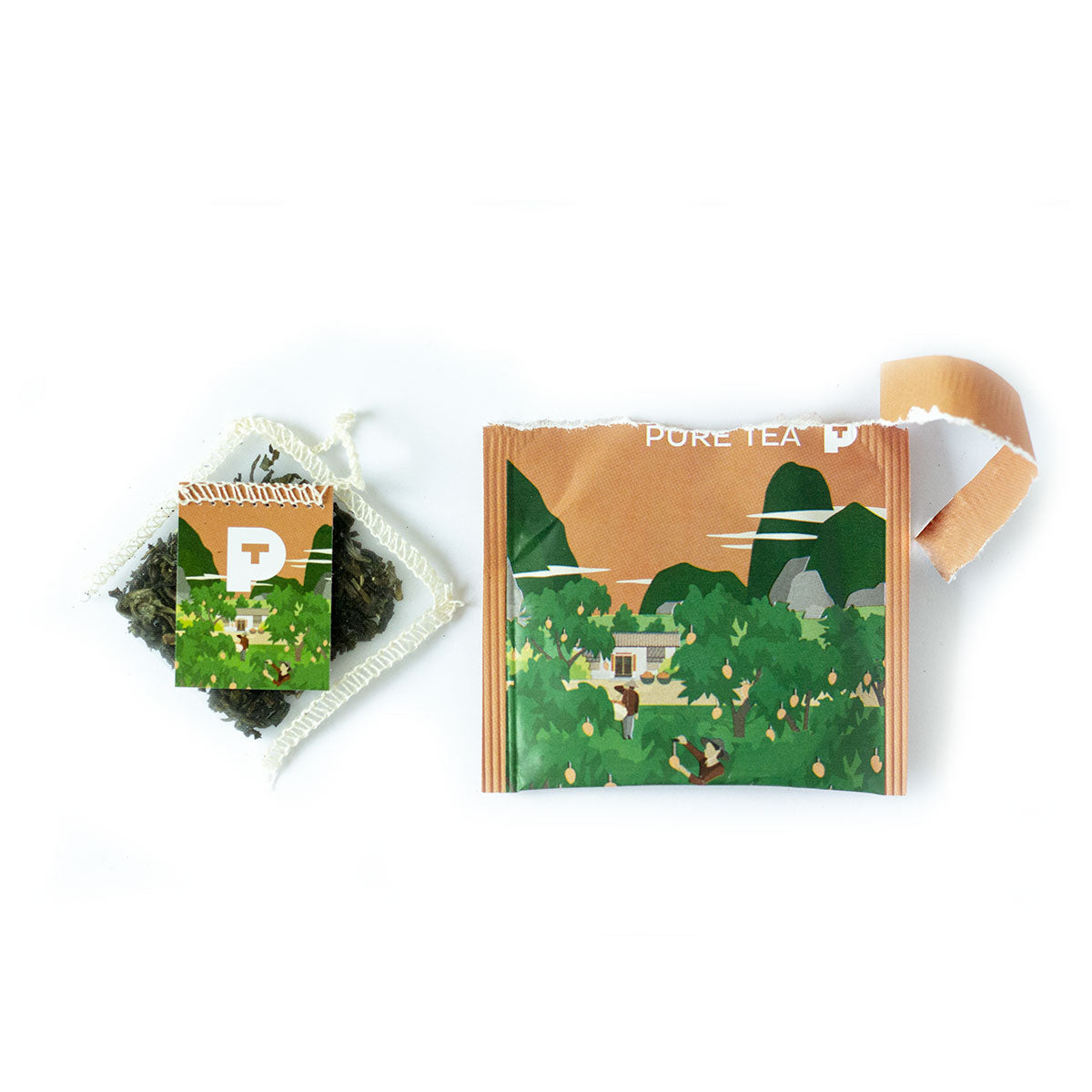 Althaus Pure Tea Jinjin Mango Lu Dao Organic Flavored Green Tea Sachet and Envelope