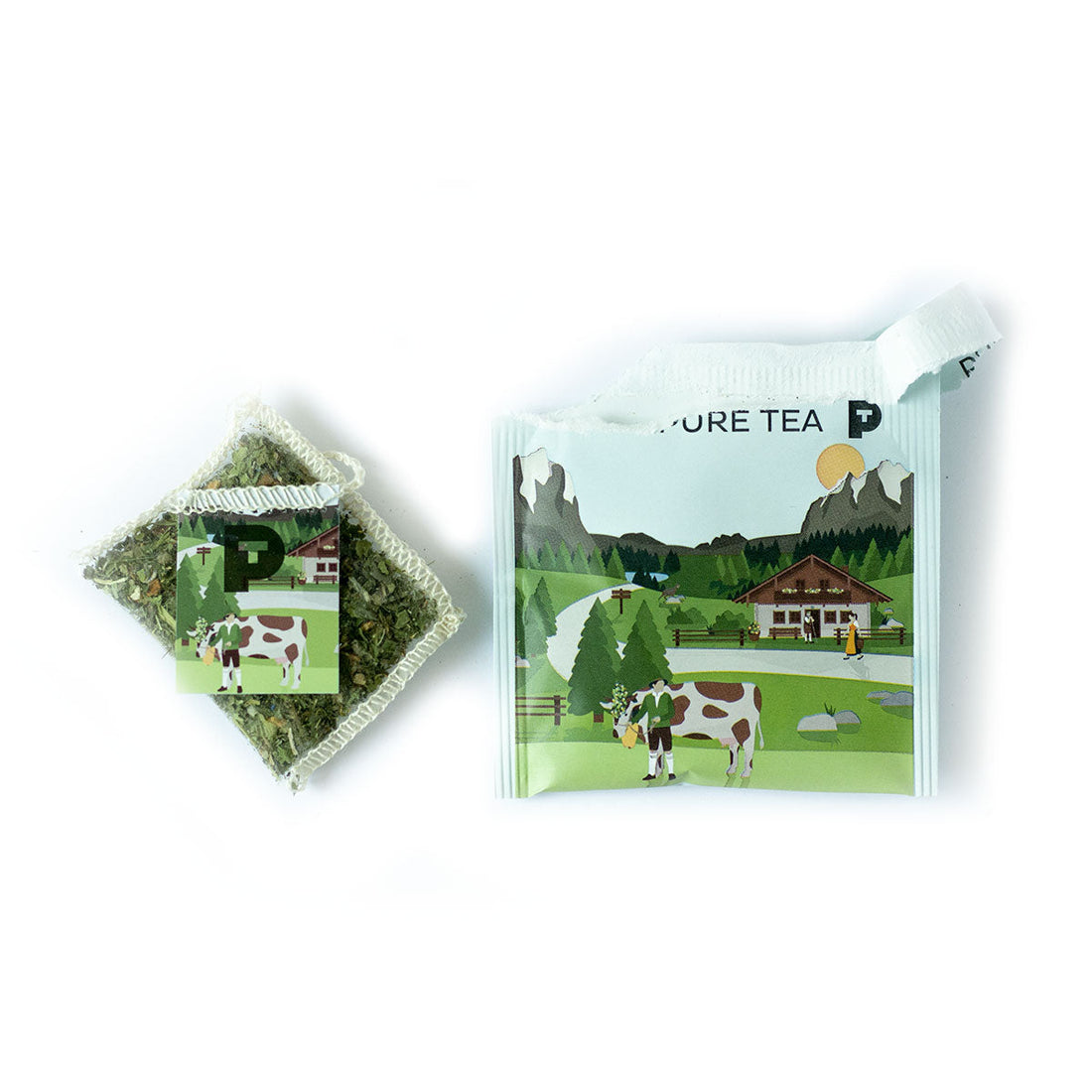 Althaus Pure Tea Traudl Alm Herbs Organic Herbal Tea Sachet and Envelope