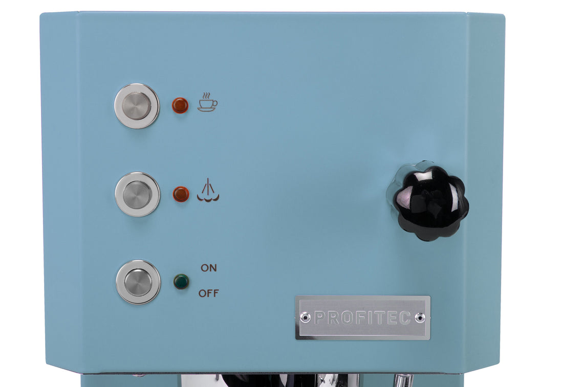 Profitec GO Espresso Machine - Blue with Olive Wood