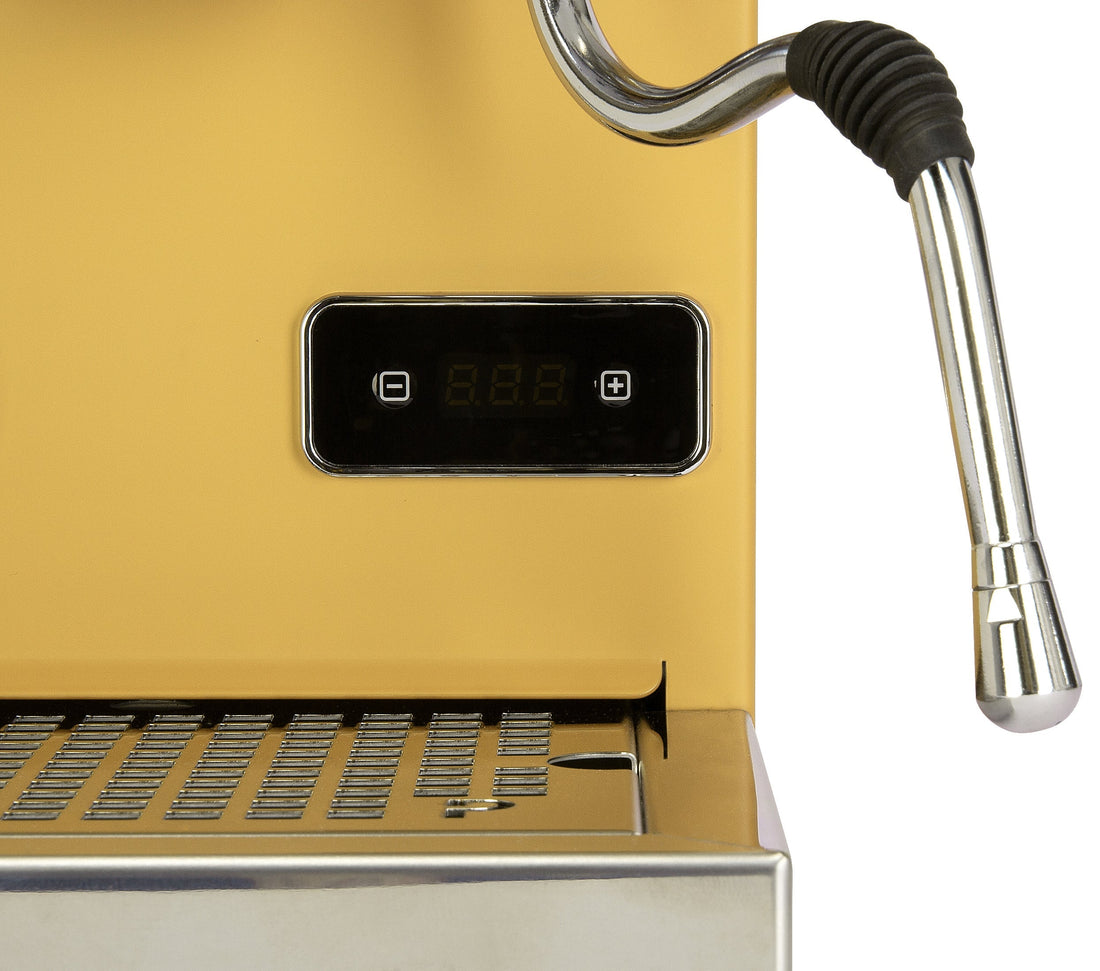 Profitec GO Espresso Machine - Yellow with Tiger Maple