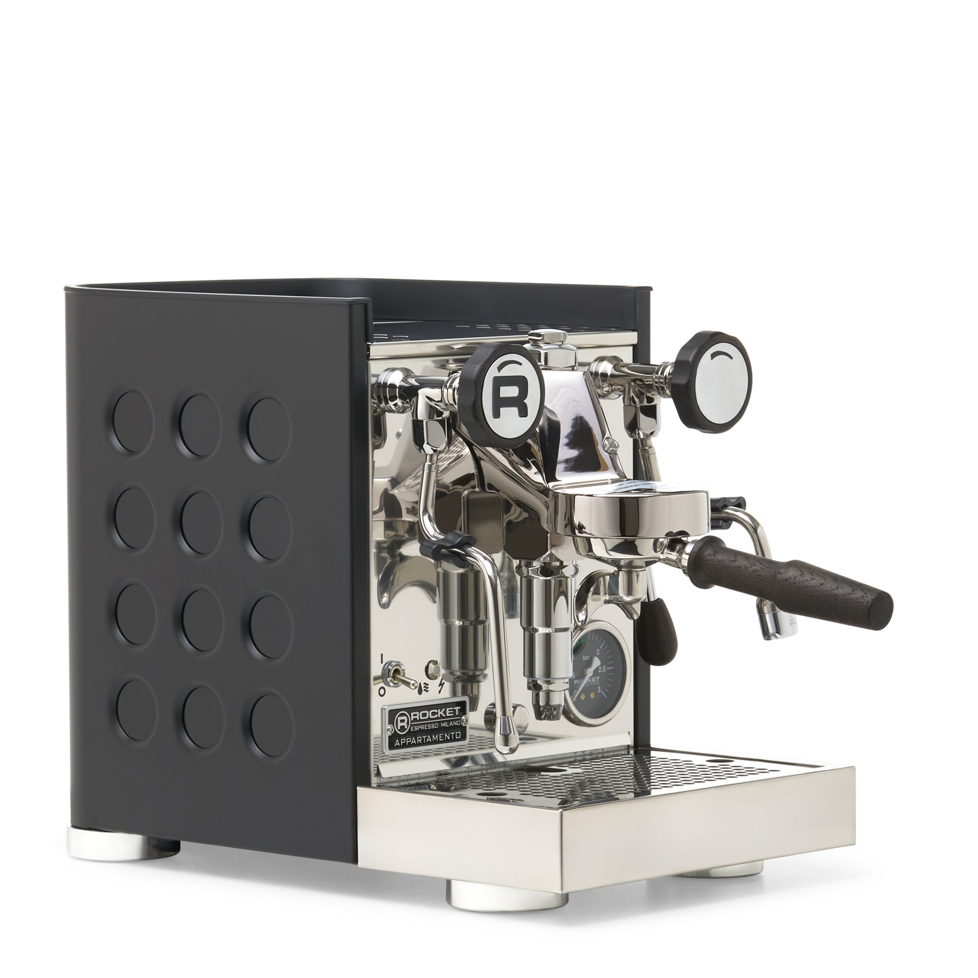 Rocket Espresso Appartamento TCA Espresso Machine - Black with Black Stripe
