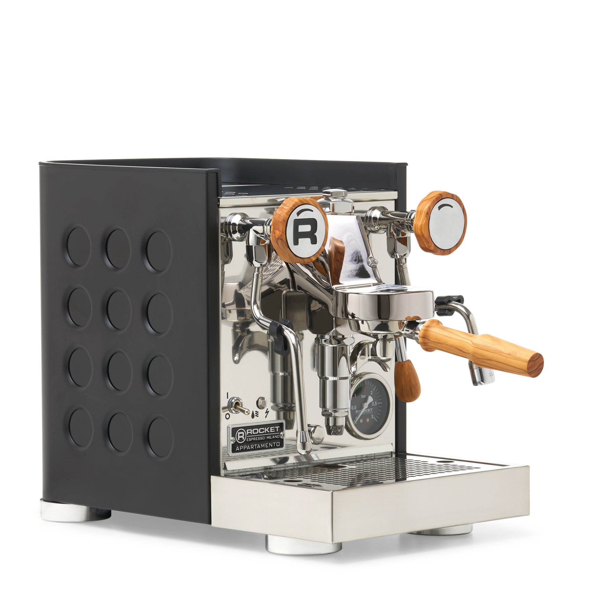 Rocket Espresso Appartamento TCA Espresso Machine - Black with Black Stripe