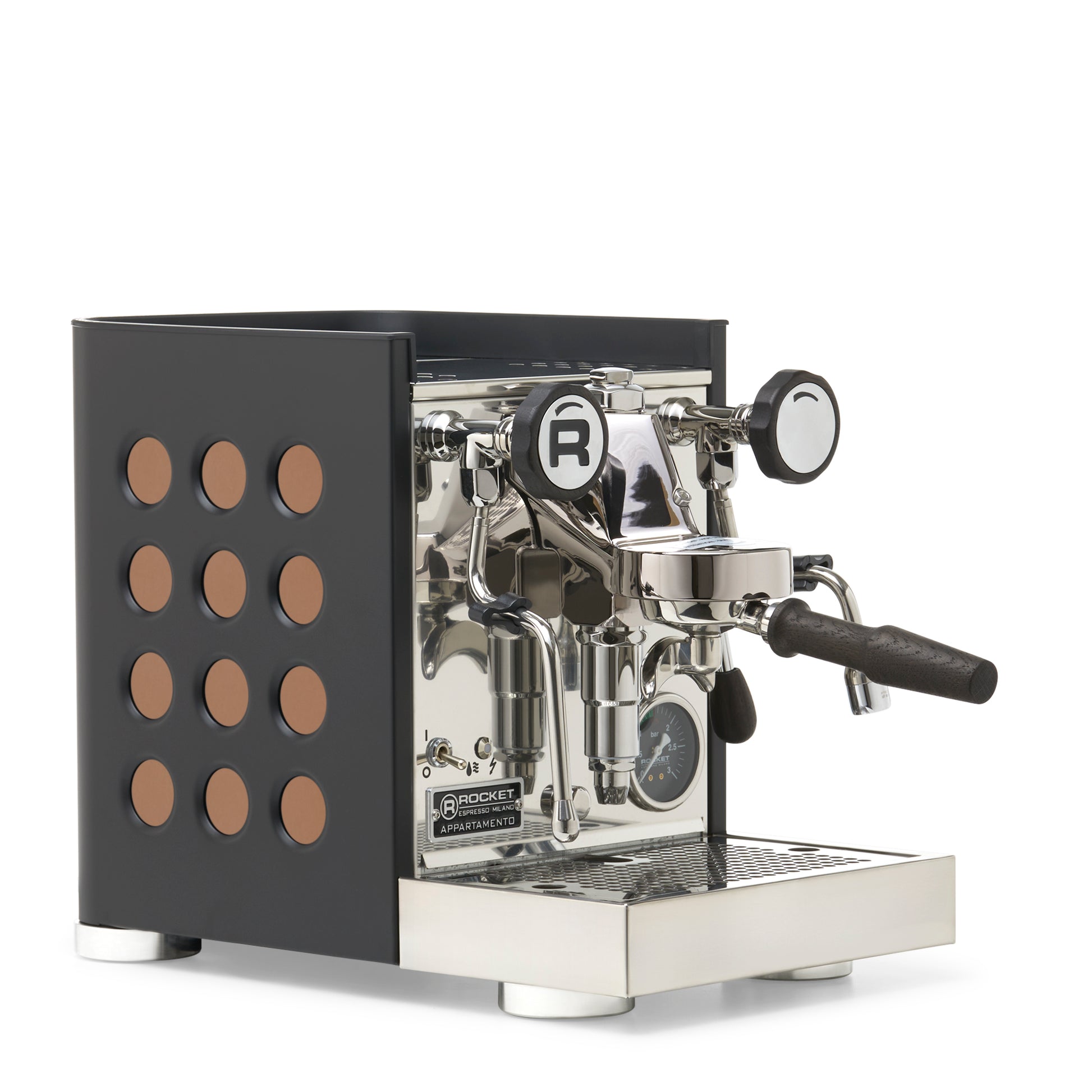 Rocket Espresso Appartamento TCA Espresso Machine - Black with Black Stripe