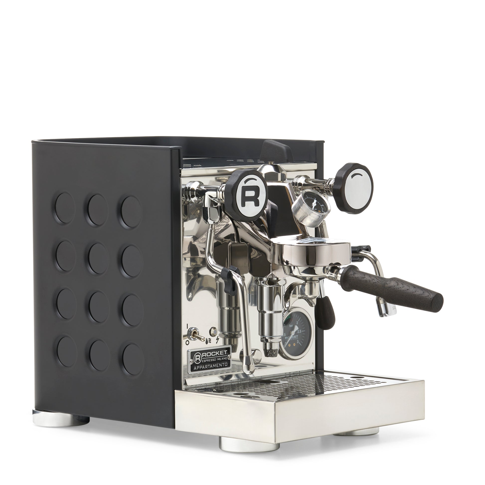 Rocket Espresso Appartamento TCA Espresso Machine - Black with Black Stripe