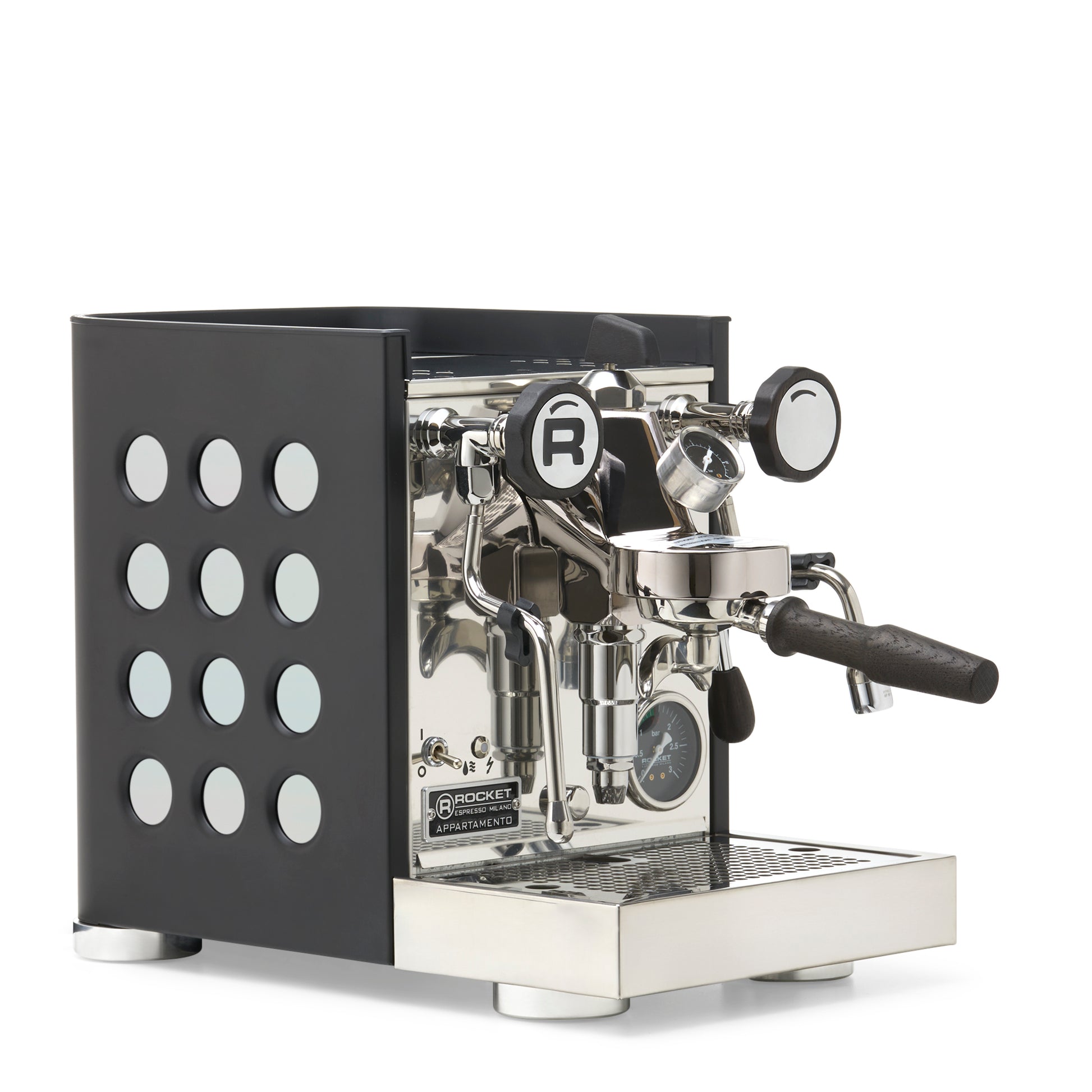 Rocket Espresso Appartamento TCA Espresso Machine - Black with Black Stripe