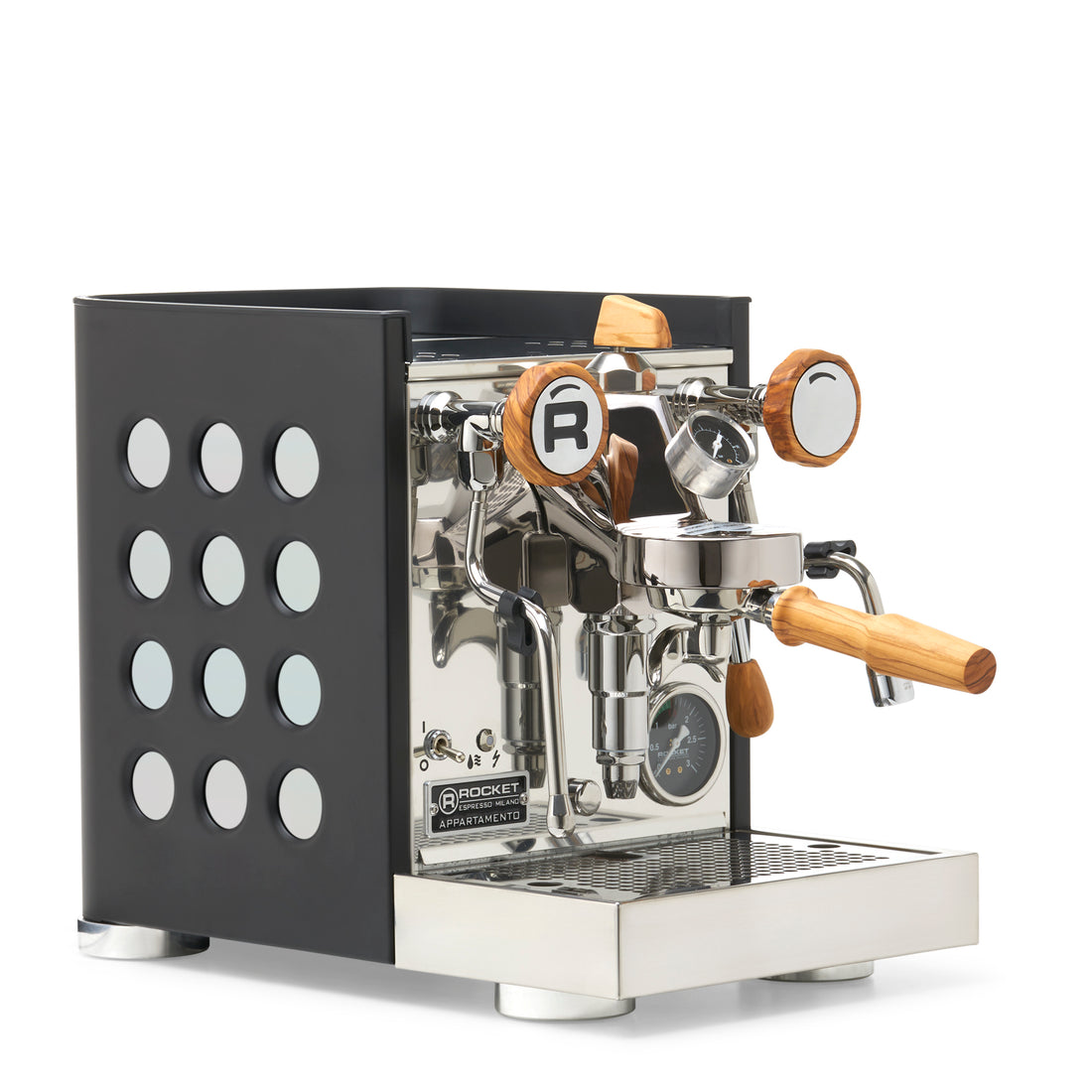 Rocket Espresso Appartamento TCA Espresso Machine - Black with Black Stripe