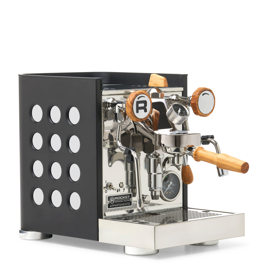 Rocket Espresso Appartamento TCA Espresso Machine - Black with Black Stripe