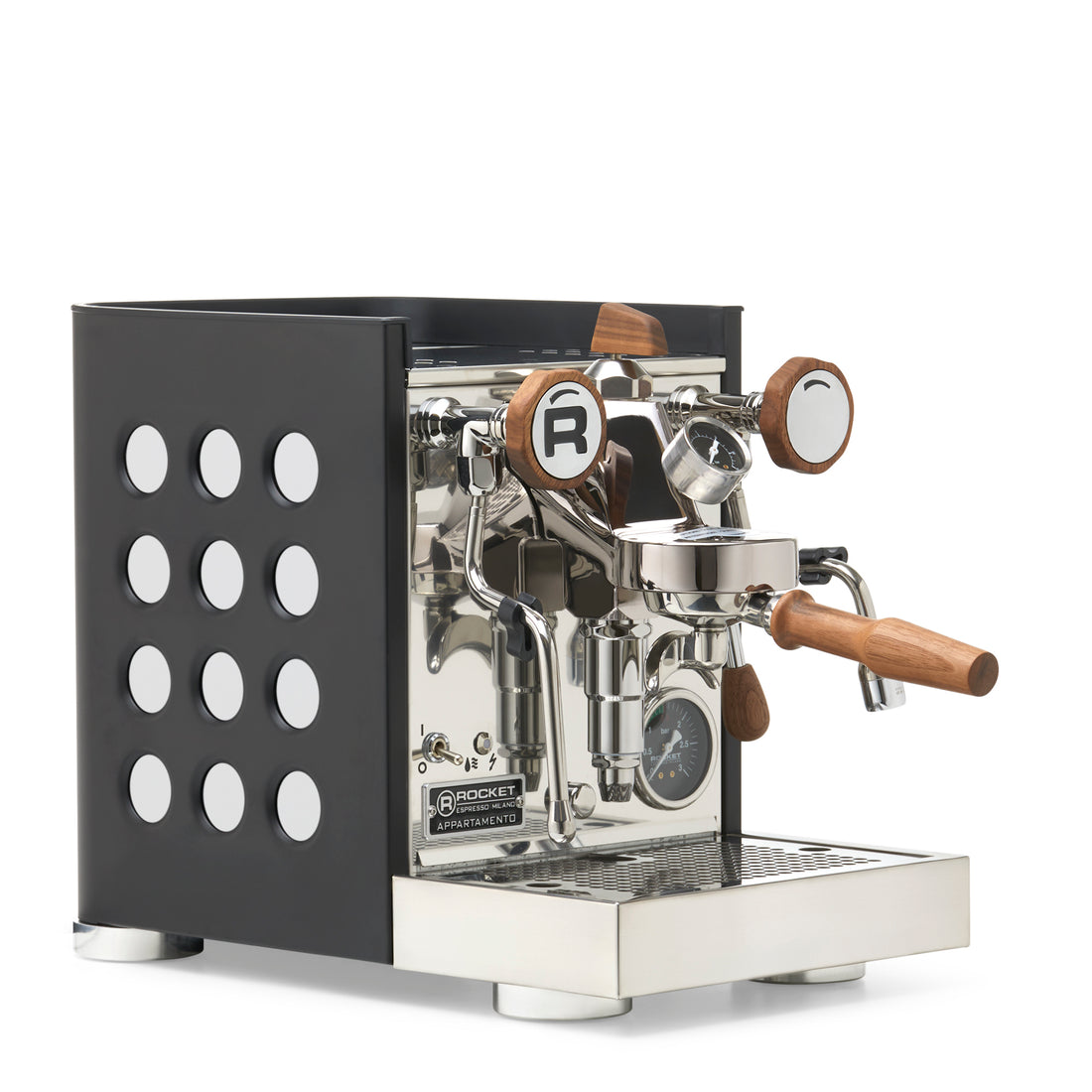 Rocket Espresso Appartamento TCA Espresso Machine - Black with Black Stripe